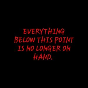 Nothing Beyond This Point